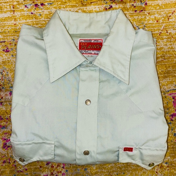 Sea-foam green vintage Ely western long sleeve - Picture 2 of 5